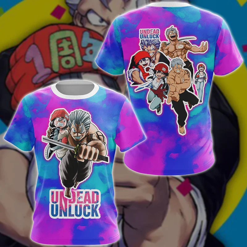 

Anime Manga T-Shirts Undead Unluck 3D Print Streetwear Men Women Fashion Oversized Short Sleeve T Shirt Kids Tees Tops Clothing