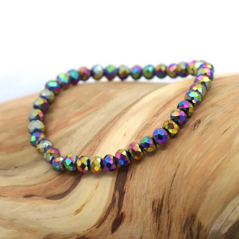Frau Armband Bunte Kristall Perlen Elastizität Armbänder Großhandel Zubehör Geschenke für Weibliche Mädchen Freundschaft Schmuck – Detail 13
