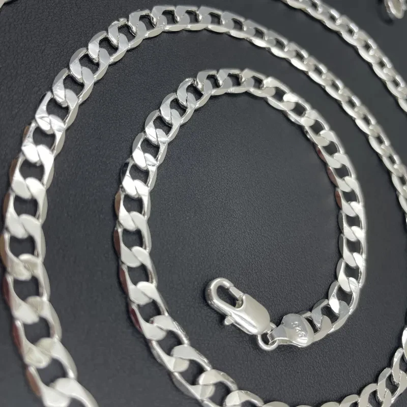 Men's 925 Sterling Silver Necklace 2/4/6/8/10/12MM 40-75cm