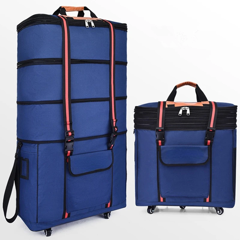 

Portable 36 Inch Spinner waterproof portable travel Suitcase Nylon cloth fabrics, air carrier bag, folding bags 5 wheel handbag