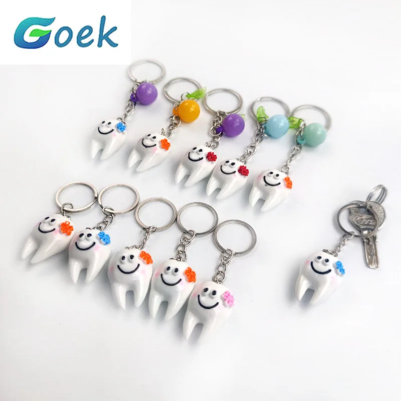 1set Dental Gift Dental Keyring Ring Mandibul Teeth Model Gift