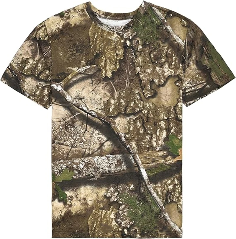 Mens Camo Short Sleeve T Shirt Oversized Streetwear Tee