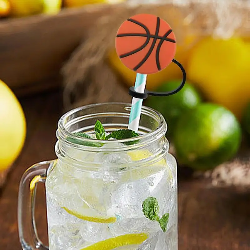 Silicone Straw Topper Unique Ball Shape Food Grade Silicone Caps 10pcs Cup Straw Toppers For Parties Travel Camping Daily Life