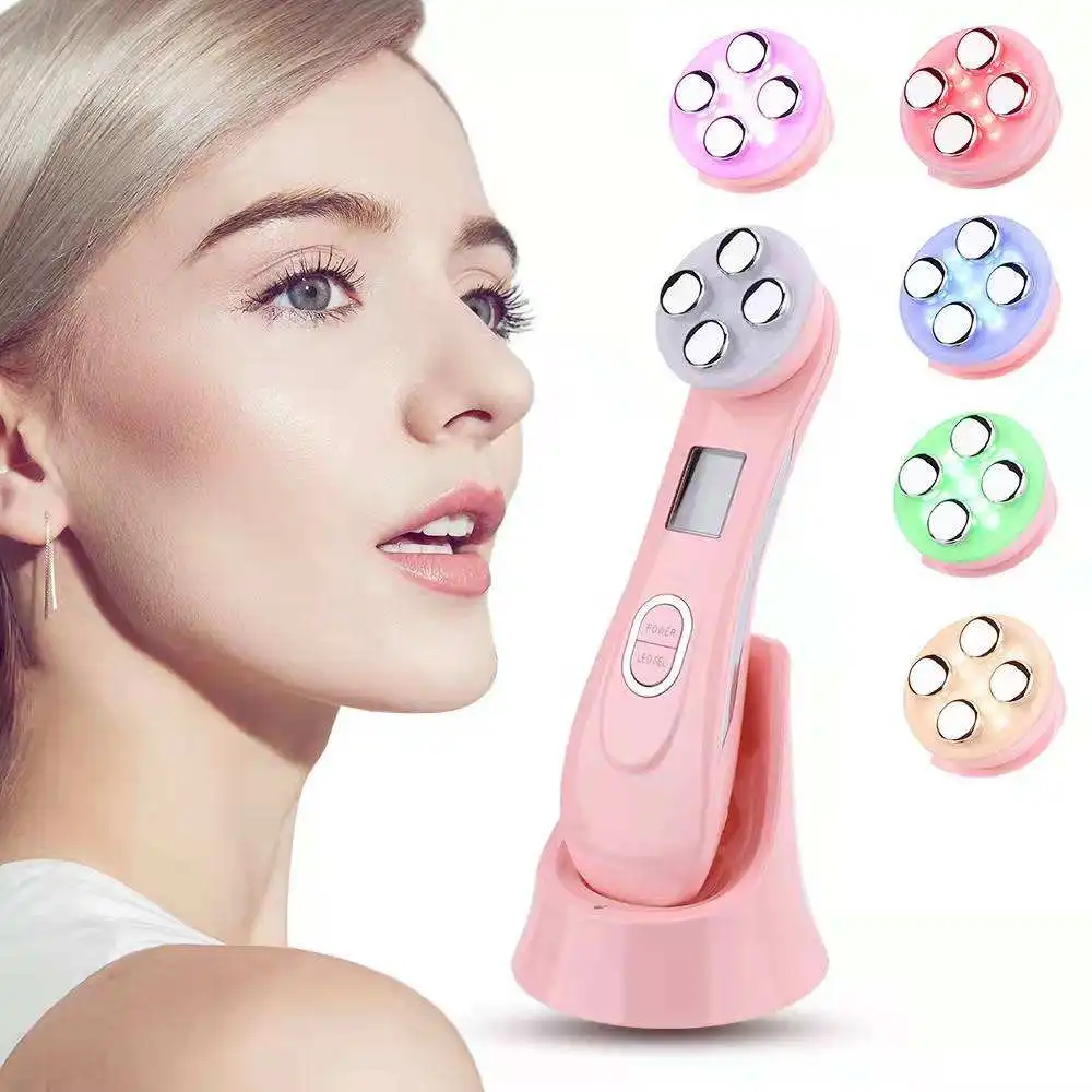 5 In 1 Facial Massage Device Rf Facial Lifting Device Skincare Facial Massage Device Ems Micro Current Tightening Facial Beauty