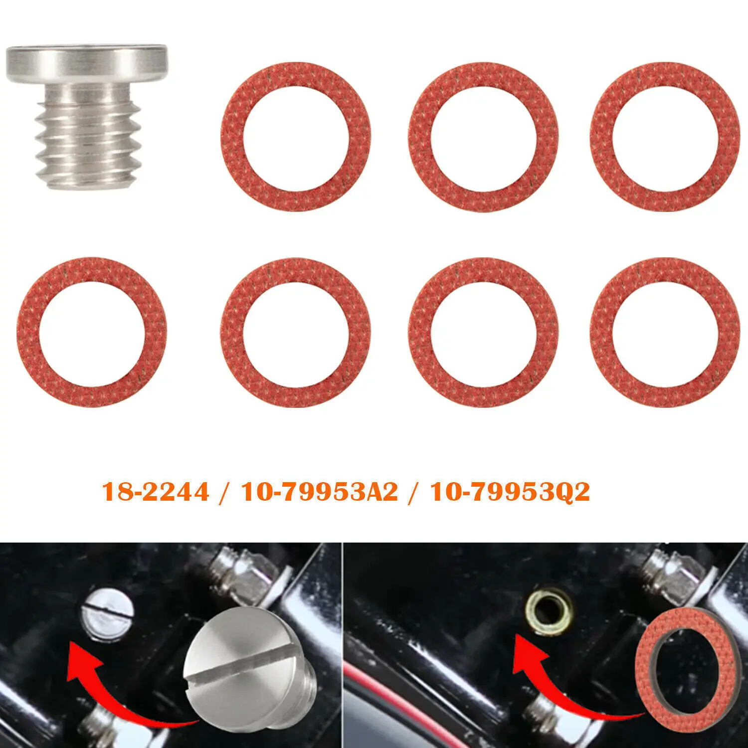 TML Marine Drain Plug & gasket & washer For Mercury, Mercruiser 1, MR, R, Alpha, Alpha 1 Gen 2 Upper & Lower Units Drain Screw new genuine engine oil pan drain plug bolt washer 06506214aa for dodge journey chrysler 300c wrangler