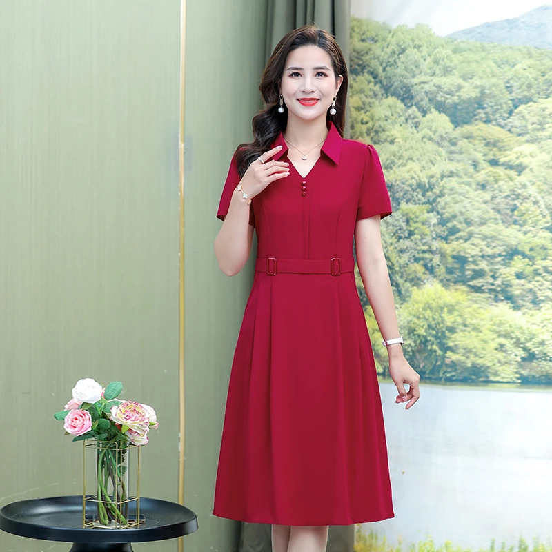 Korean Short Sleeve Midi A-Line Dress Women Summer Fashion Casual Dresses  Plus Size 5Xl 4Xl Vestidos Elegante - AliExpress