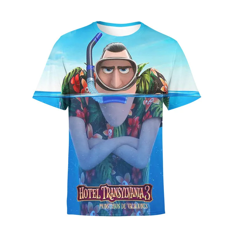 Summer Tees 3D digital printing boys and girls T-shirt Cartoon Hotel Transylvania boys and girls T-shirt Casual Fashion