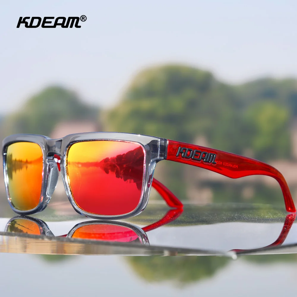 멋진 모습 KDEAM 선글라스 남자 UV 차단 및 편광 선글라스 여성용 낚시 운전 지퍼 케이스로 하이킹
