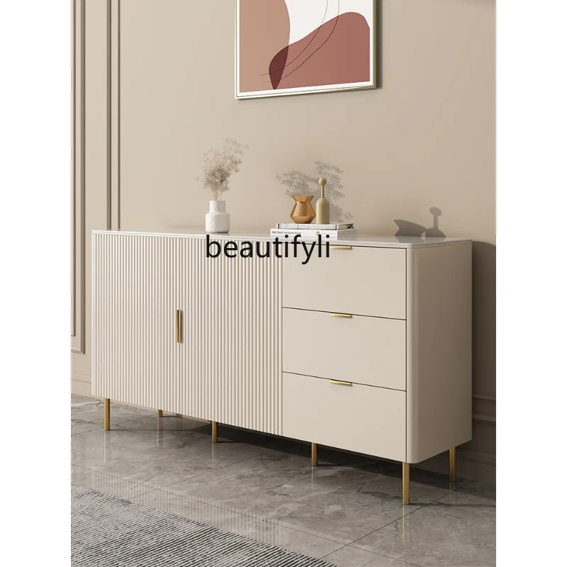 

Stone Plate Sideboard Cabinet Affordable Luxury Style Locker Modern Minimalist Living Room Hallway Wall Entry Entrance Cabinet