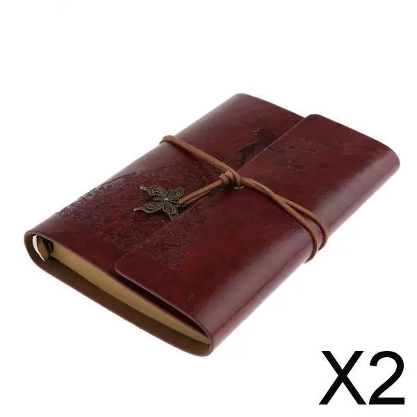 

Записная книжка 2xLeather, портативный блокнот с свободными листами, чистый блокнот красно-коричневый