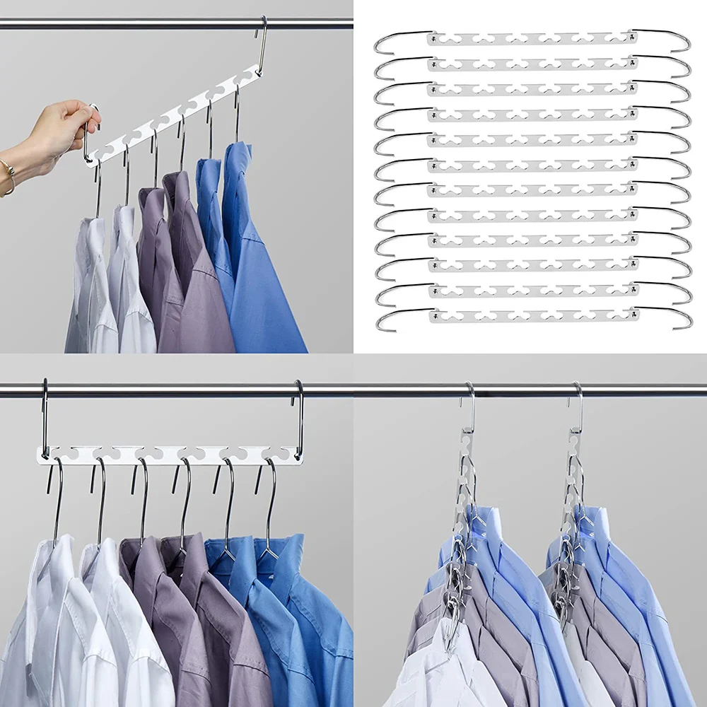 50 Pcs Clothes Hanger Connector Hooks, Space Saving Clothes Hook  Multi-layer Stackable Hanger For Wardrobe Cabinets