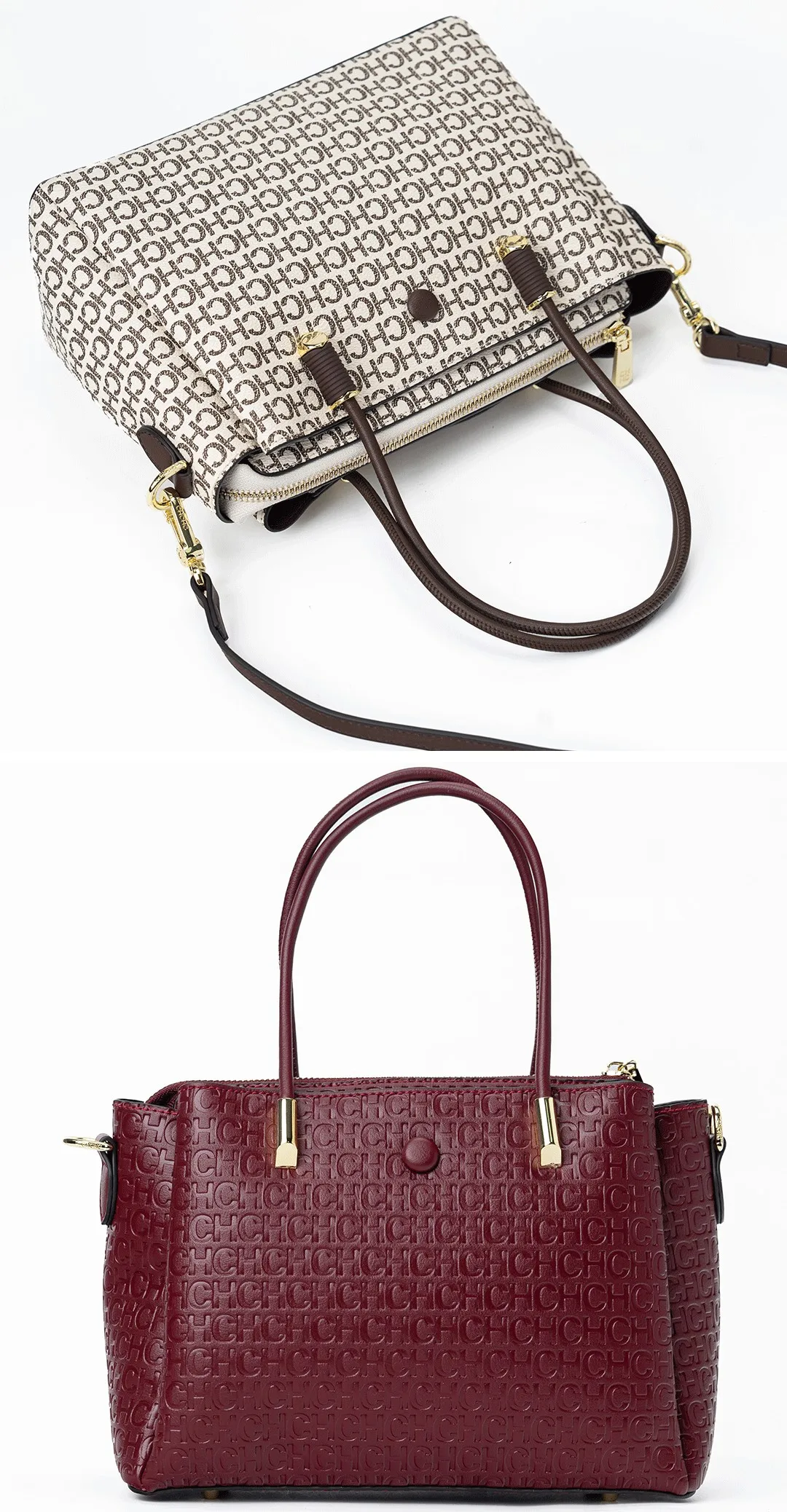 CH Damen Handtasche mit Buchstabenprägung Multifunktionale Schulter-Umhängetasche Modische Damen-Alltagsaccessoires – Detail 7