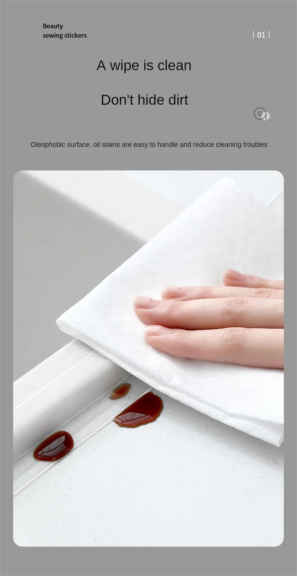 Description Picture 6 of item1 Roll Bathroom Kitchen Self Adhesive Sealing Shower Sink Bath Caulk Strip Waterproof Wall Sticker Sink Edge Tapea househol