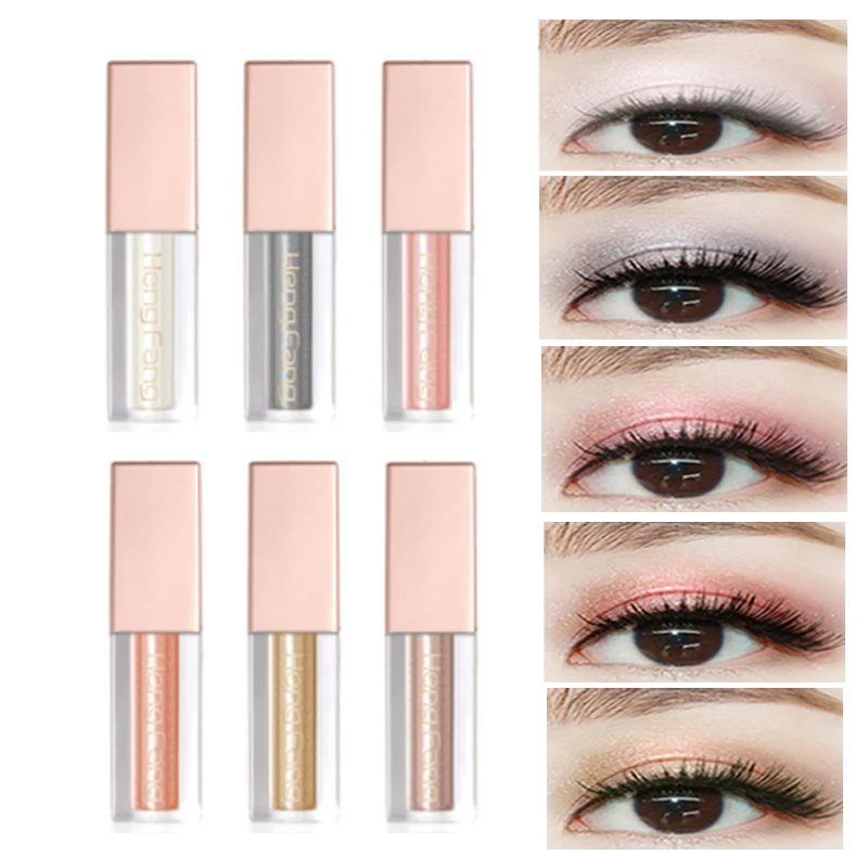 Liquid Waterproof Glitter Pearl Eyeshadow Fluid Makeup White Copper Colors Shimmer Eye Shadows Beauty
