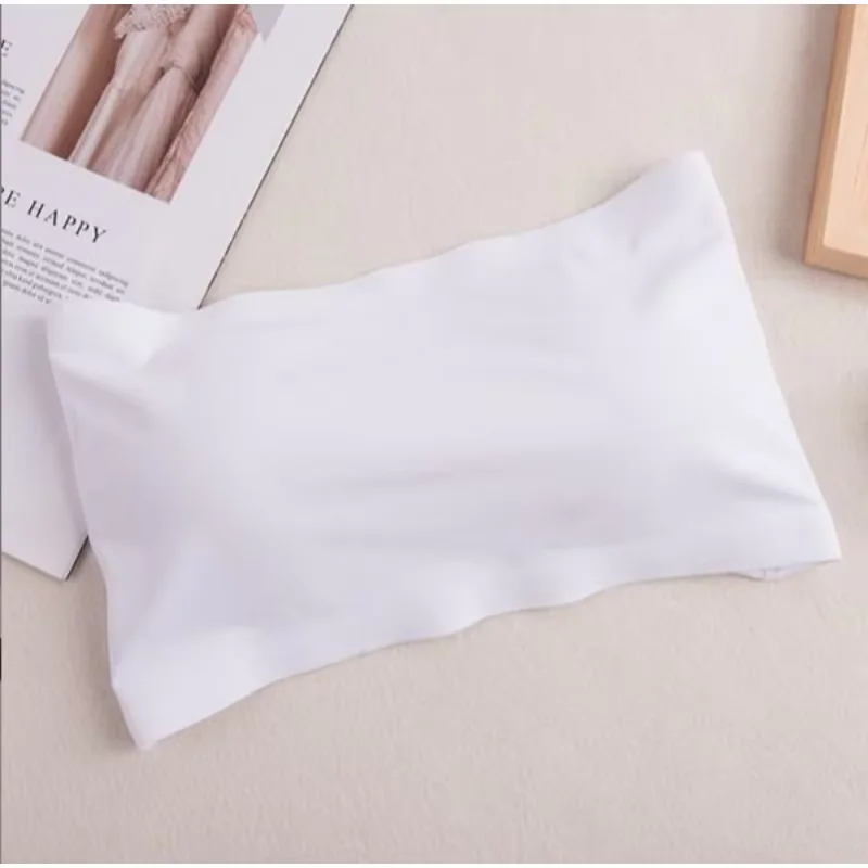 Summer Thin Women's Ice Silk Seamless Line Wrap Bra Vest Style Sexy Back Strapless One Piece Push-up Breasted Underwear Women Lingerie Bra