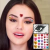 Red Heart Face Jewelry Temporary Tattoos Eye Forehead Diamonds Jewels Makeup Sticker Sparkle Water Drop Gems Nail Art Festival 4