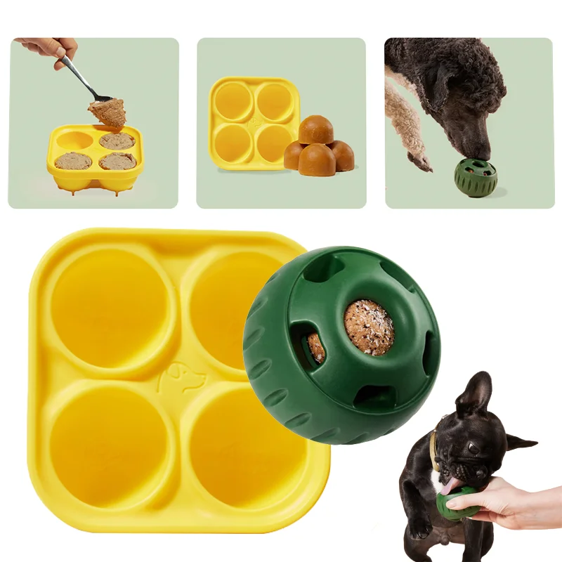 Frozen Dog Treat Molds Freeze Refill Treats Food Dispenser Reusable Treat  Tray Pupsicle Treat Mold Silicone Molds For - AliExpress