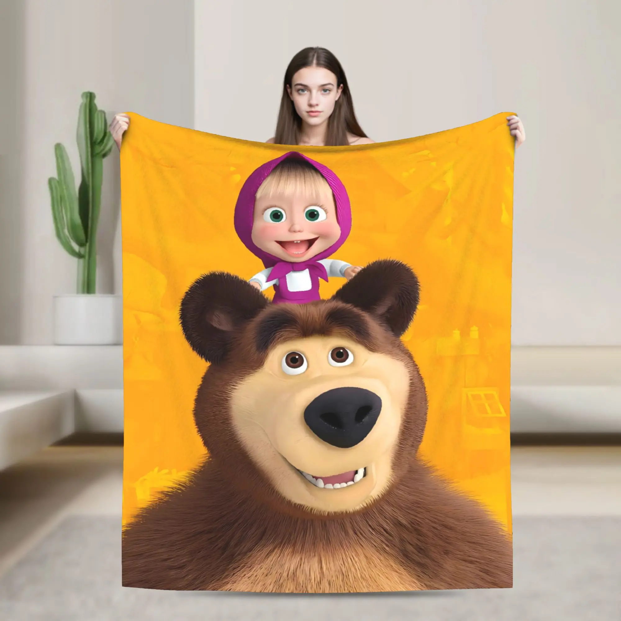 Cozy Plush Flannel Throw Blanket for Sofa, Couch, Bed, or Picnic