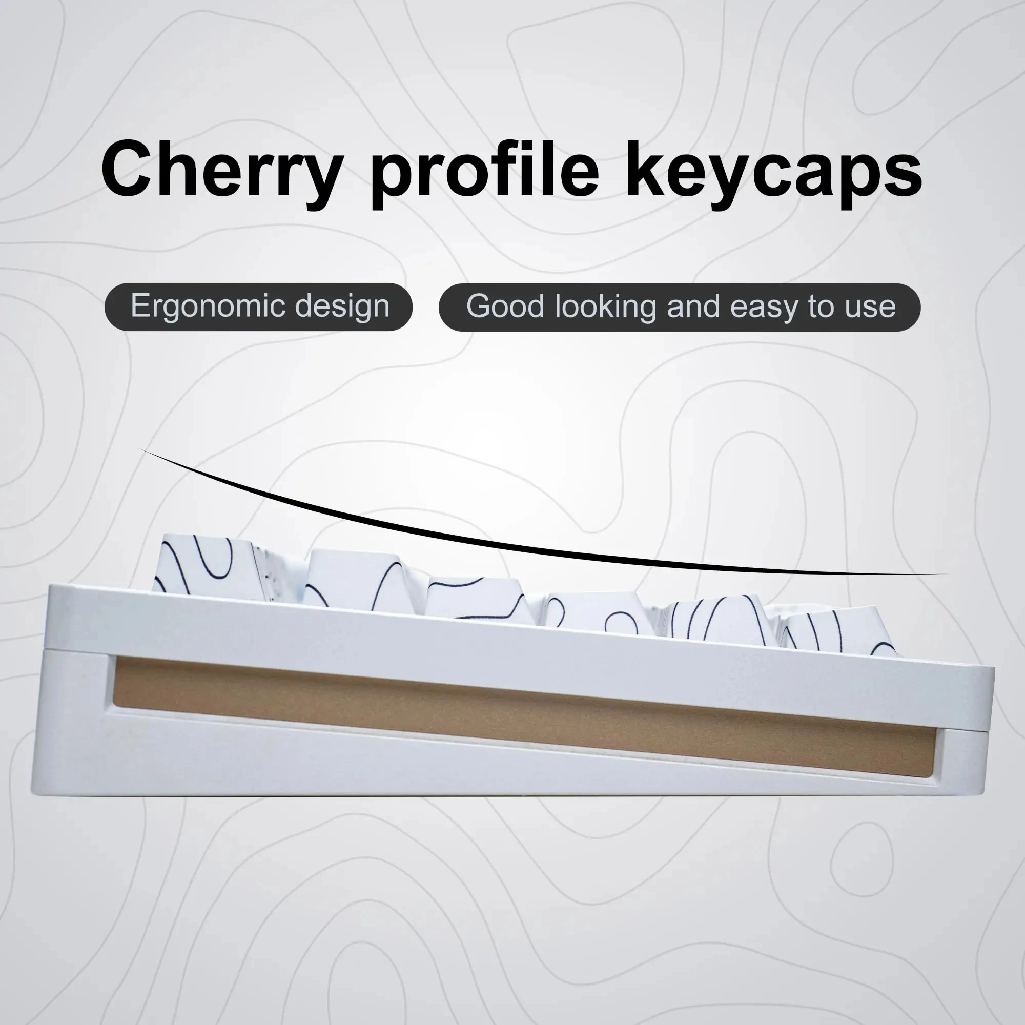Kawaii Contour Engraving Cherry Profile Backlit Keycaps (132 Keys)