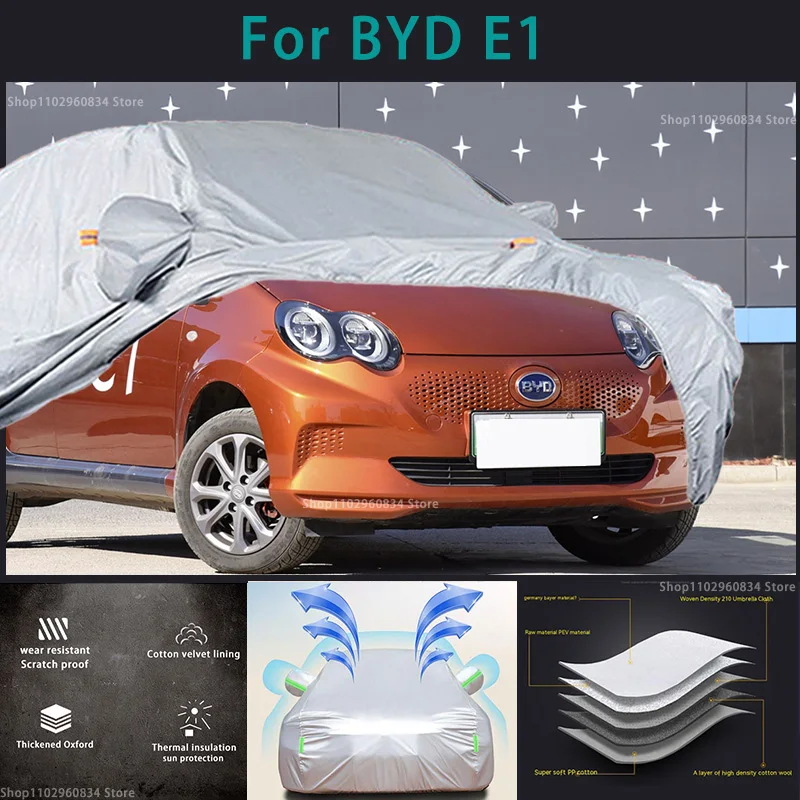 

For BYD E1 210T Waterproof Full Car Covers Outdoor Sun uv protection Dust Rain Snow Protective Auto Protective cover