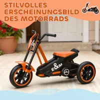 Tricycle, vélo pour enfants, vélo d'équilibre, vélo pour enfants avec pédales, vélo d'équilibre pour enfants de 18 à 36 mois, acier, 79x44x50 cm, orange 4