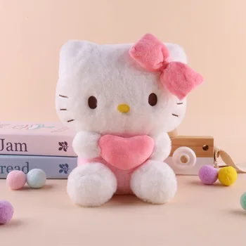 22cm Sanrio Hello Kitty Kuromi Pillow KT Plush Toy Girls Soft Stuffed Animal Toys Heart My Melody Cinnamoroll Stuff Doll Gifts 1