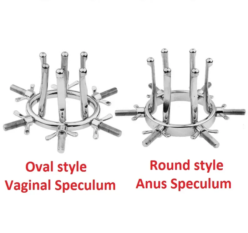 Adjustable Stainless Steel Vaginal Speculum Scope Anus Pussy Inspecting Enlargement Butt Anal Plug Dilator Bondage Sex Toy 729