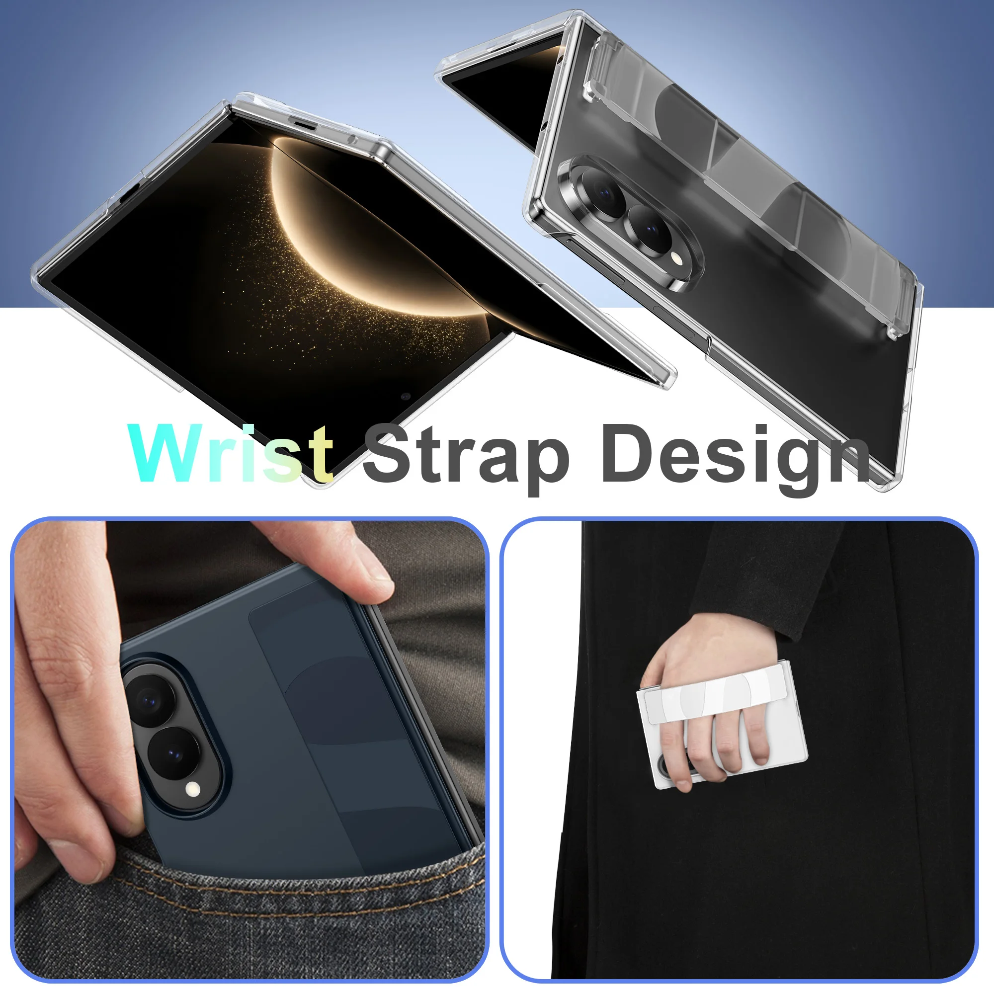 Ultra-Thin Matte Silicone Shockproof Phone Case with Wrist Strap