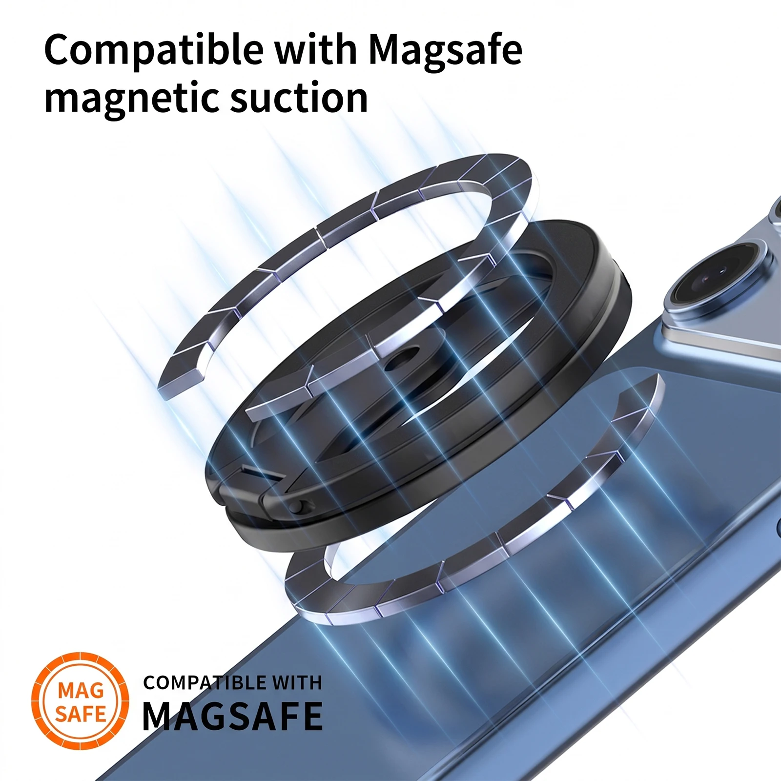 Magnetic Double-Sided Folding Phone Grip with 1/4 Screw Design for Photography Equipment