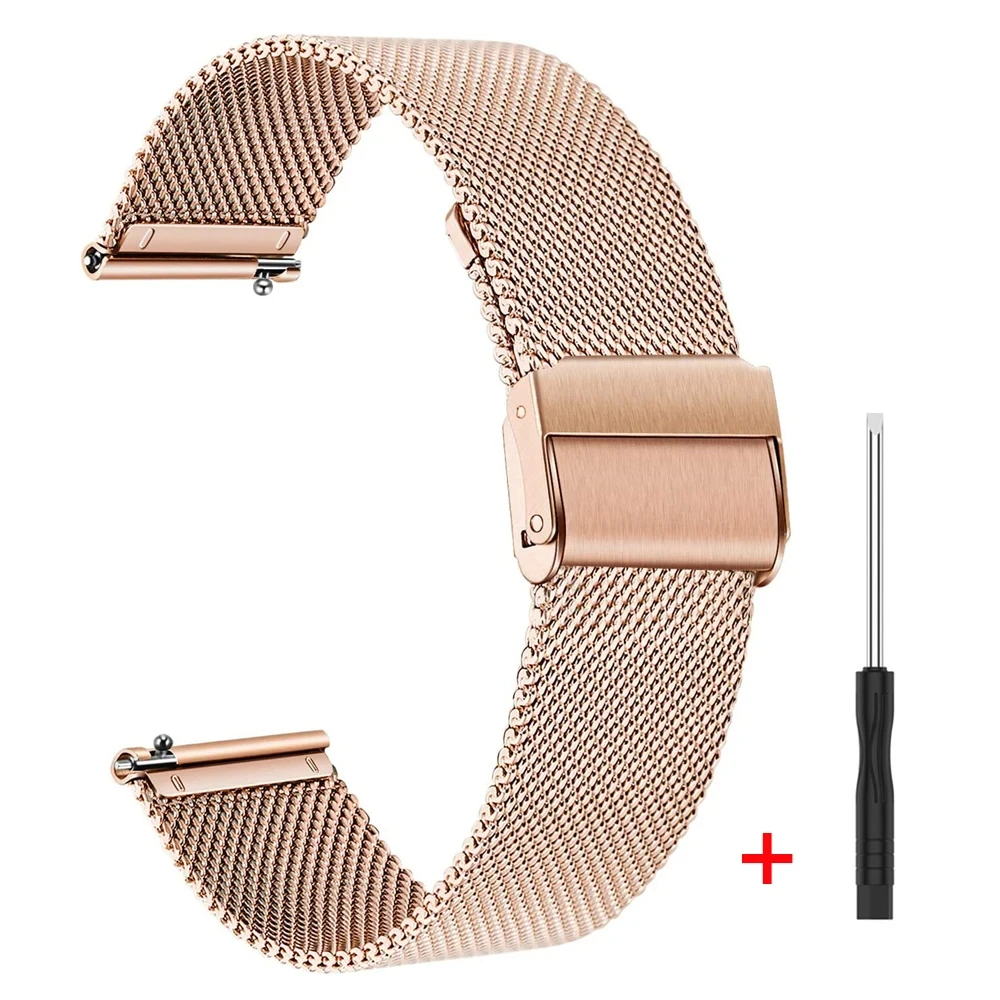 Premium Stainless Steel Watch Strap, 22mm/20mm, Metal Bracelet