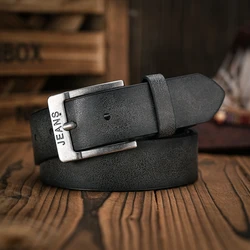 Unisex Retro Western - Style PU Leather Belt with Metal Buckle, Perfect - 130cm (Black)