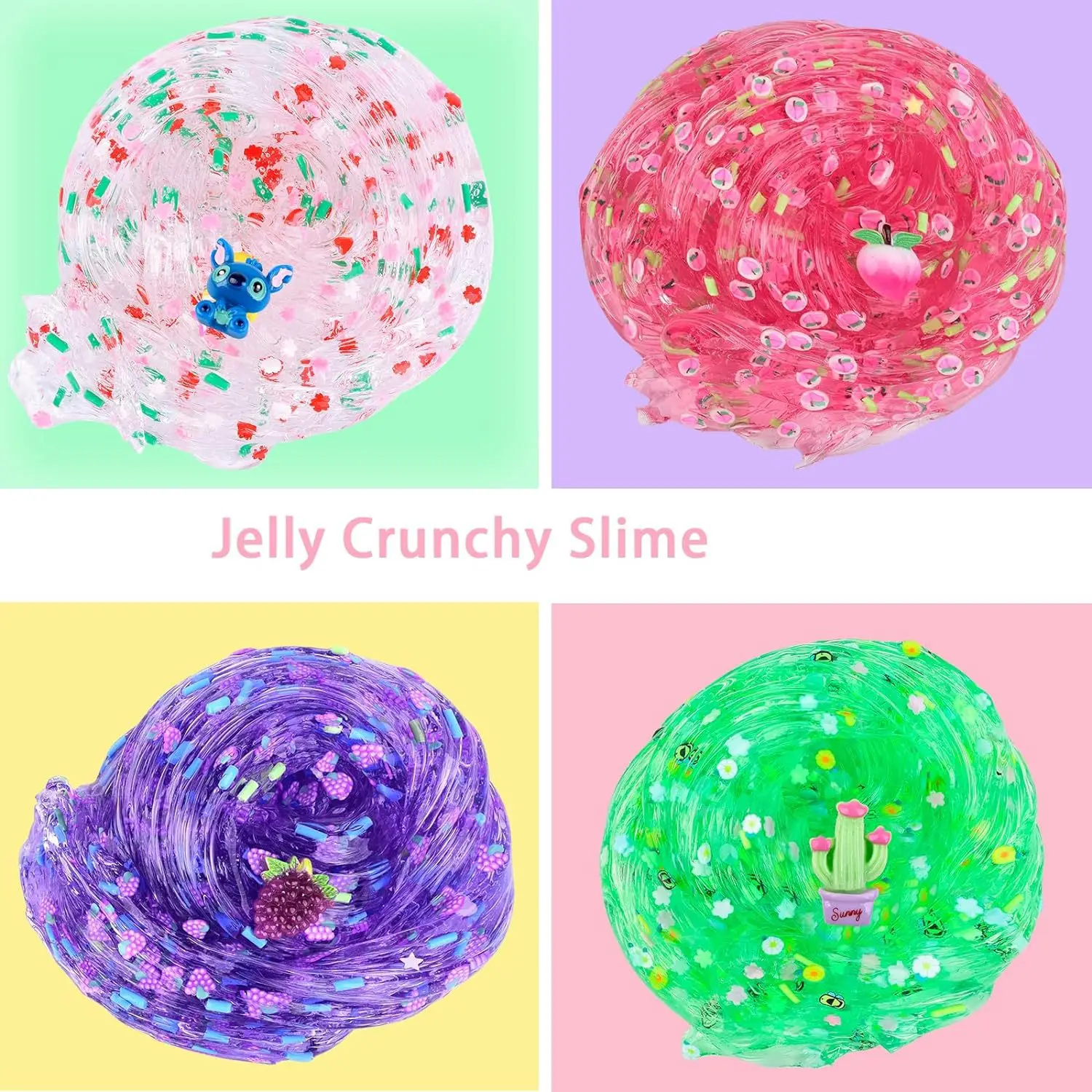 Slime Kit Slime Charms Set for Kid Transparent Crystal Mud Super Soft Glossy Jelly Crispy Slime Adhesive DIY Decompression Toy slime kit,fluffy slime