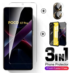 PocoX7Pro 3-in-1 Protective Acrylic Case with Camera and Screen Shields for Poco X7 Pro 5G (1front 1lens 1case)