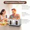 4 Slice Toaster Touch Screen Control 4 Wide Slot Stainless Steel Smart Bread Toaster for Bagel Muffin Waffle Dual Control Pannel 5