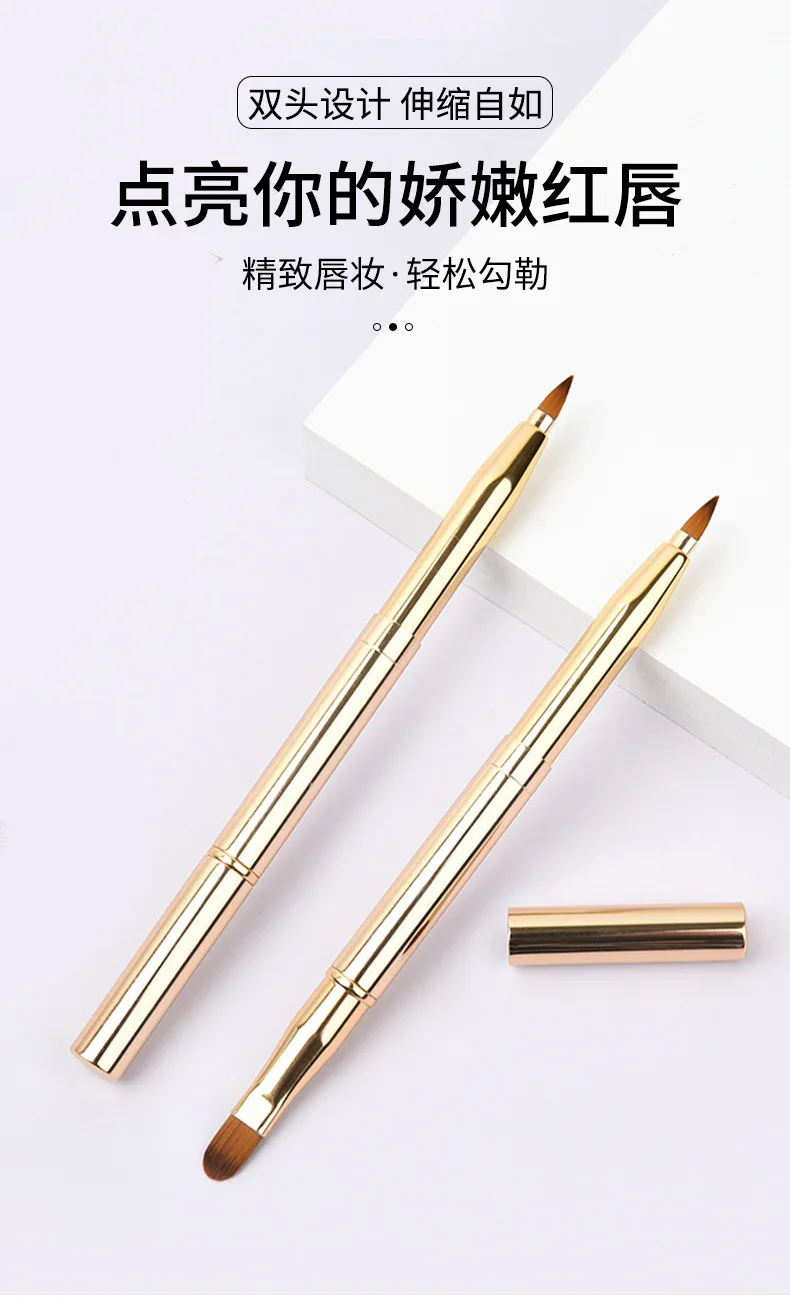 Description Picture 2 of itemRetractable Lip Makeup Brush Lipstick Lip Gloss Brush Telescopic Dual Use Lip Eyeshadow Brush Beauty Tools With Protect Cap
