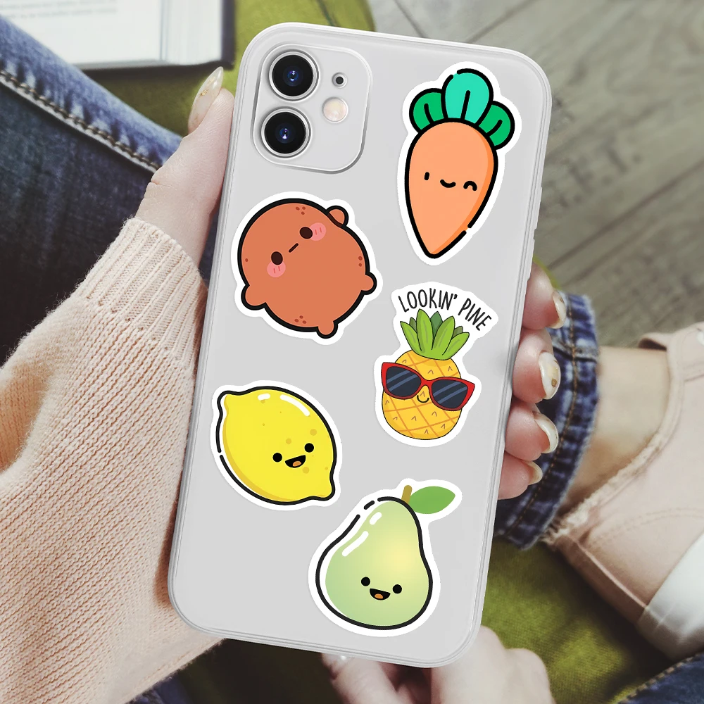 Cute Cartoon Fruit Vegetable Stickers DIY Kids Gift Decorative Decals for Laptop Photo Journal Scrapbook Luggage Waterproof cartoon stickers decorative stickers cartoon sticker diy scrapbooking accessories