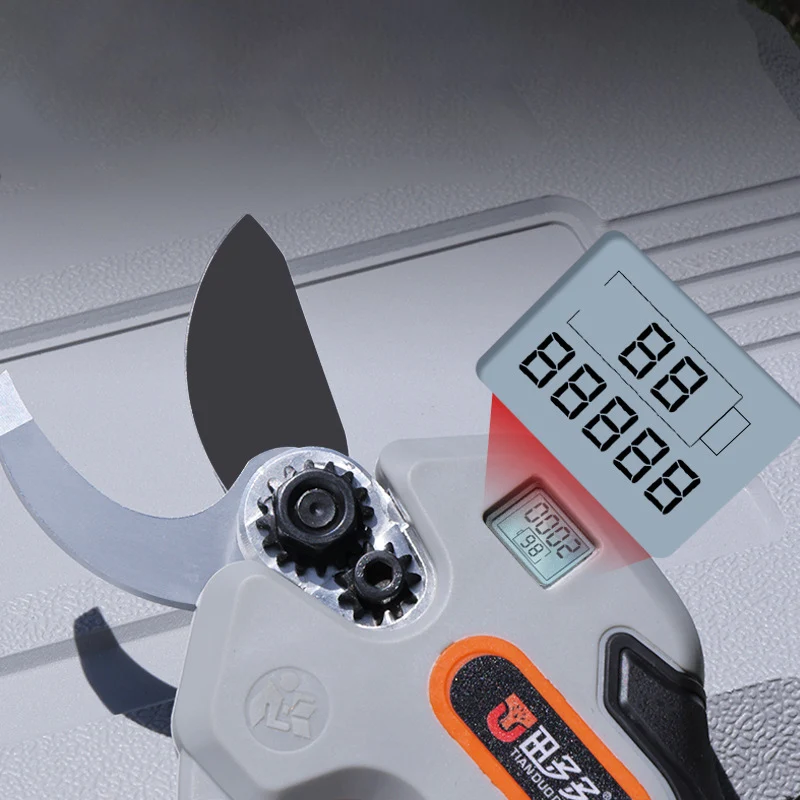 DD3344 Cut 60mm Garden Electric Shears LED Display Tree Branch Cordless Pruning With Two Rechargeable Batteries Powered Pruner