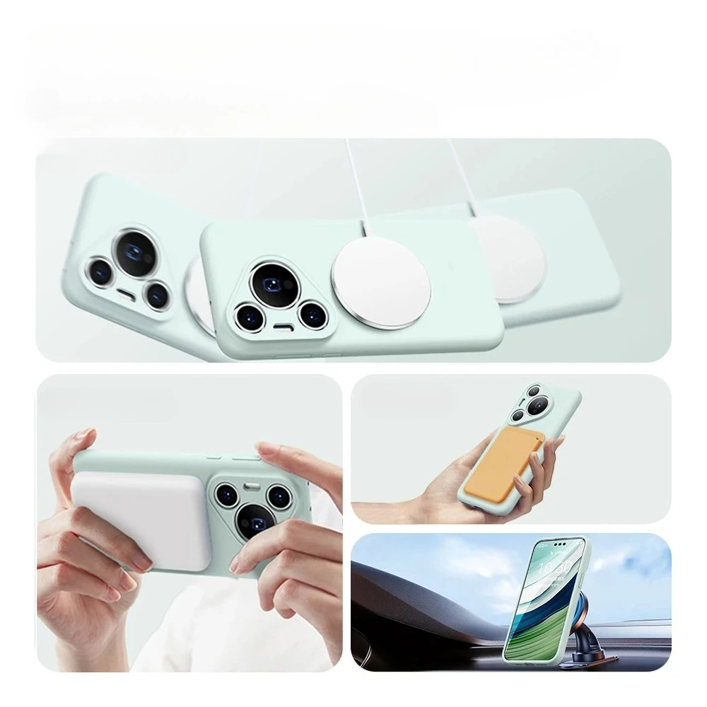 Luxury Liquid Silicone Magnetic Case - Matte Soft Shockproof Bumper Cover
