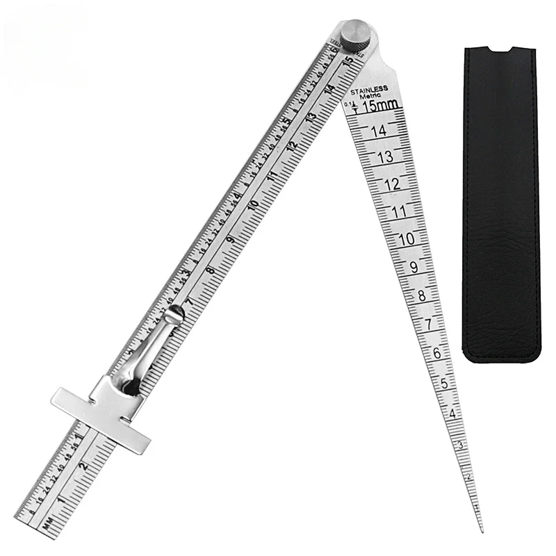Wedge Taper Ruler Stainless Steel Welding Taper Feeler Gauge Depth Ruler Hole Inspection for Measurement Tool