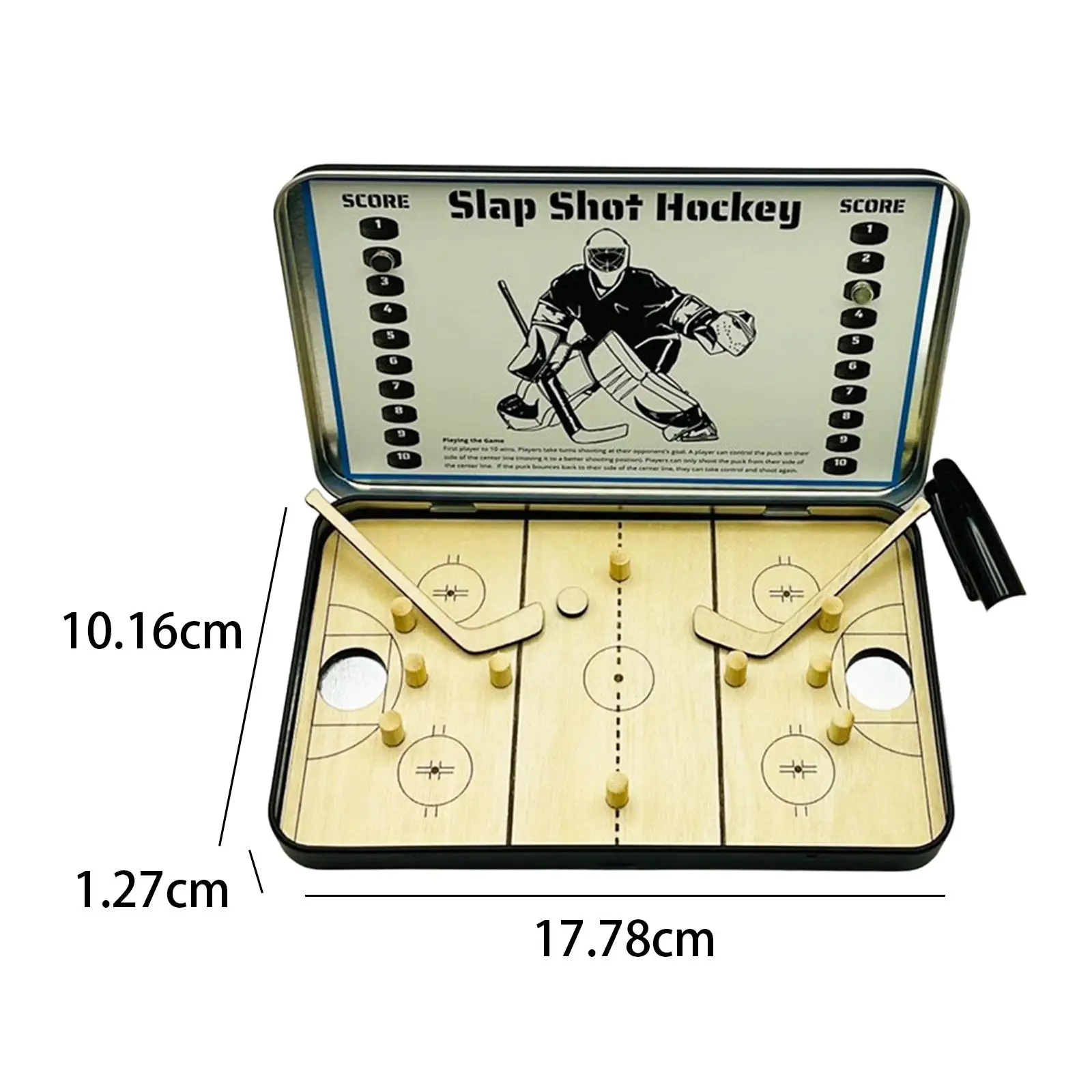 Mini Table Hockey Game 7 inch Compact Desktop Sports Game Kids Airplane Toy