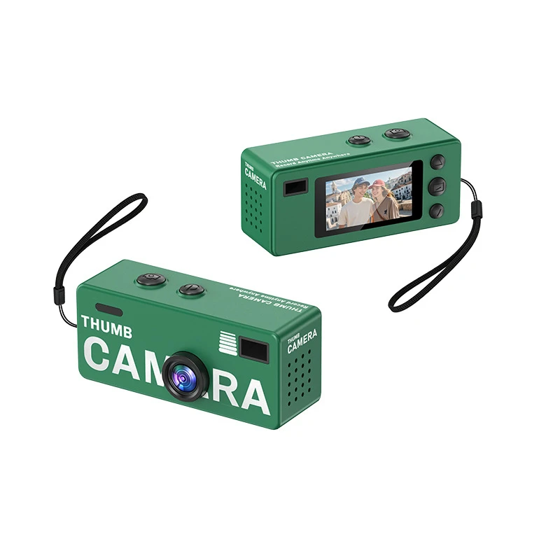 Retro Mini Thumb Keychain Camera - 1080P HD Camcorder with Audio Recording & Memory Card Support
