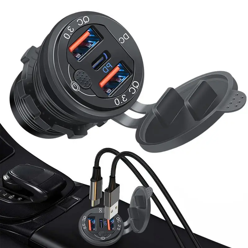 

Автомобильное зарядное устройство с двумя Usb-портами и разъемами