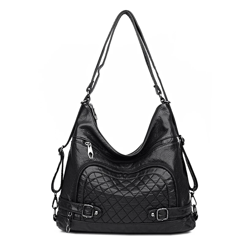Multifunctional Ladies Backpack High Quality Leather Handbag Solid Color Fit Girl Shoulder Bag Anti Theft Ladies Travel Backpack 