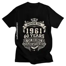 

Kings Made In 1961 60 Years Of Being Awesome T-Shirts Men Mens Designer T Shirt 60th Birthday Tshirts For Men Cotton Tees Top
