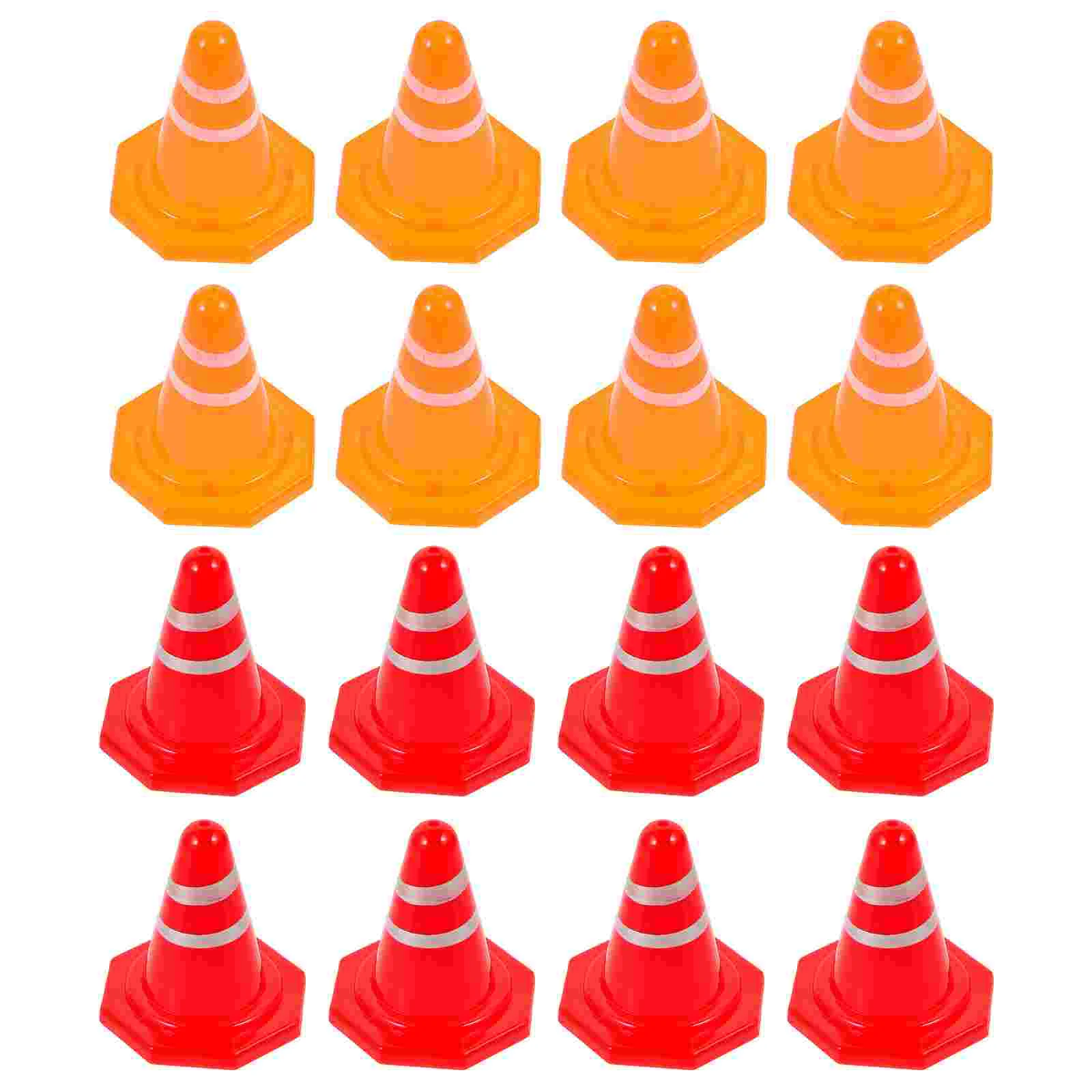 16 Pcs Toy Barricade Childrens Toys Road Signs for Kids Ice Cream Cones Counting Traffic Plastic Small