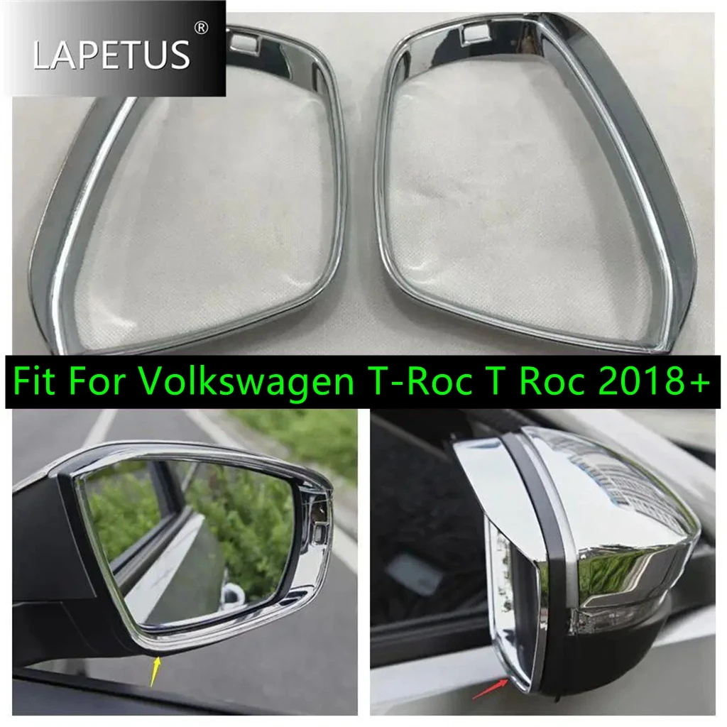 

Car Rearview Mirror Rain Shade Rainproof Blades Back Eyebrow Rain Cover Trim For Volkswagen T-Roc T Roc 2018 - 2021 Accessories