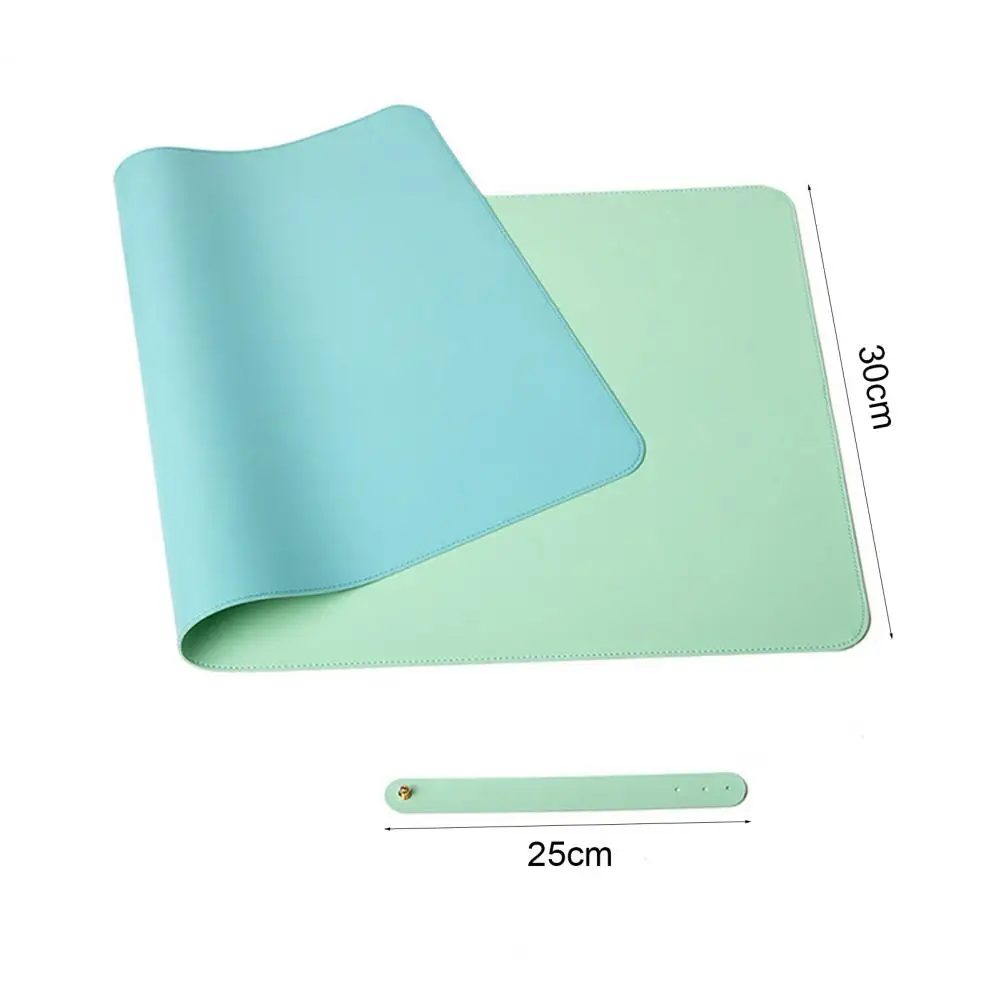 Mouse Pad Gaming Mousepad Stain Resistant PVC Strap Design Faux Leather Decorative Smooth Surface Desk Keyboard Mat