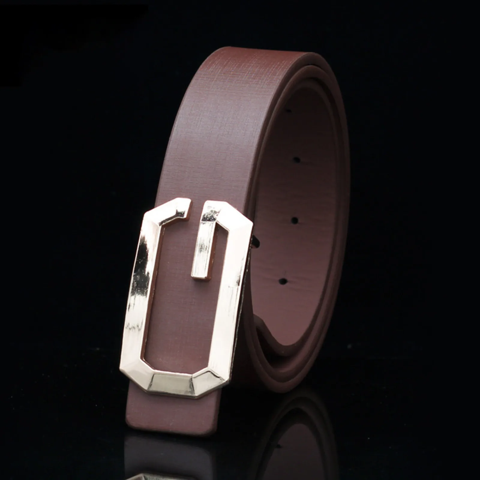Coffee G-Buckle Belt