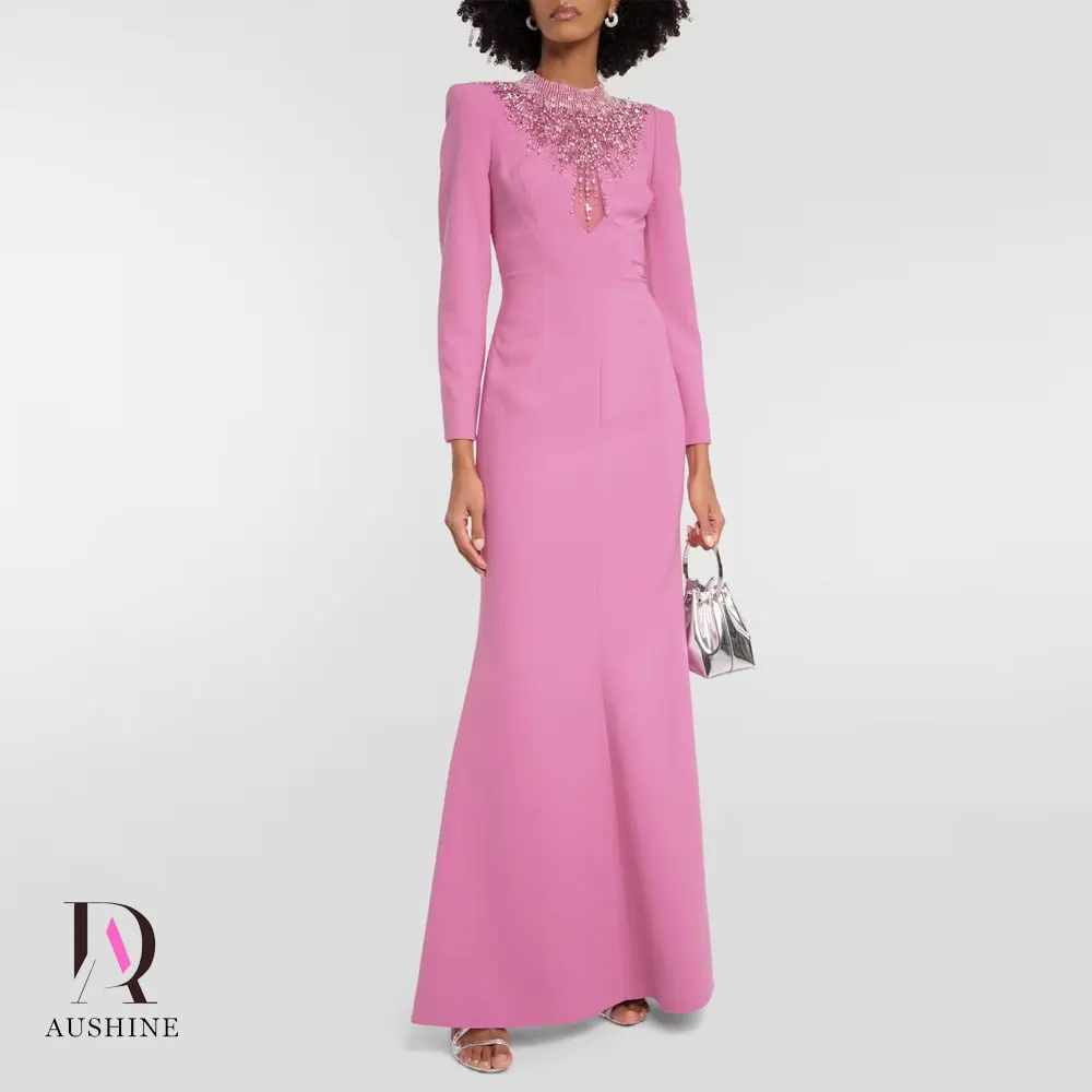 

Aushine Dress Floor Length Luxury Birthday Evening Dress Full SLeeves Summer Elegant Wedding Party Gowns For Women 2024