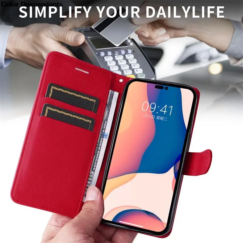 Sleek Magnetic Wallet Phone Case with Stand and Card Holder